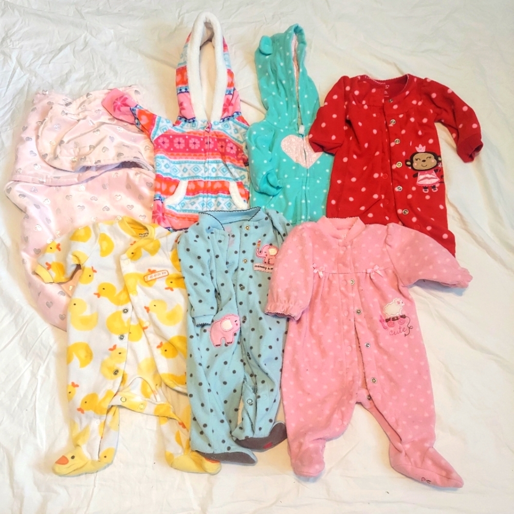 Carter's Newborn Girl Fleece Sleeper Bundle